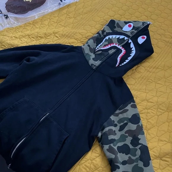 BAPE Zip Up Hoodie Black/Camo